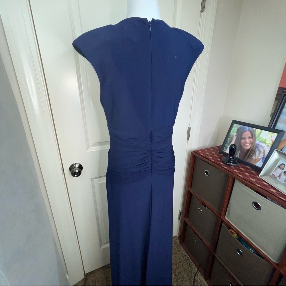 Vince Camuto Navy Blue Maxi Dress with Ruched Waist - Picture 8 of 16